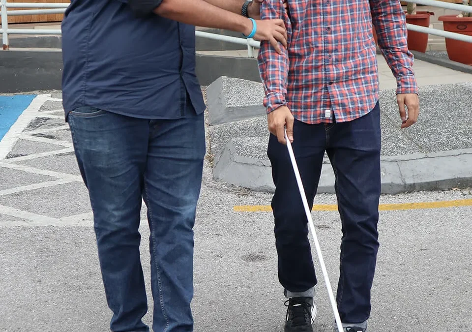 How to cope with falling over due to blindness?